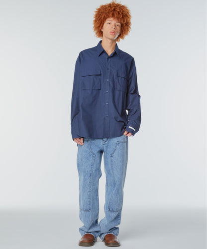 Ms Oversized flap-pocket shirt