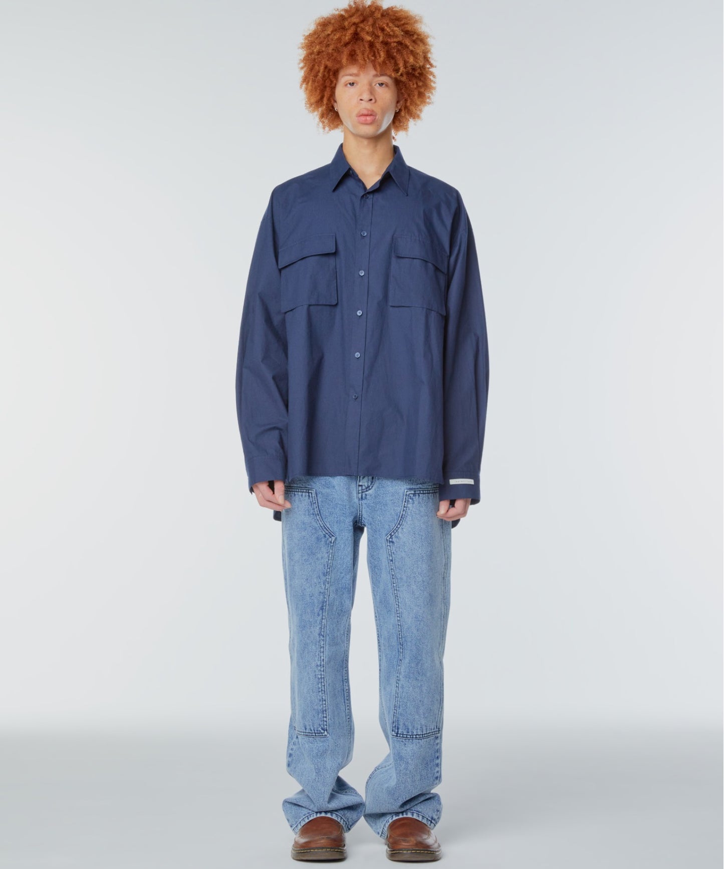 Ms Oversized flap-pocket shirt