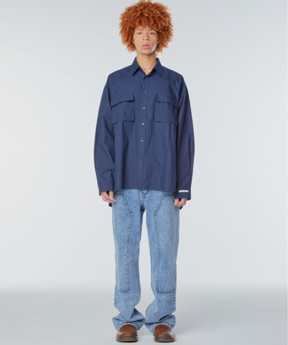 Ms Oversized flap-pocket shirt