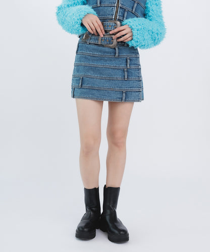 DUA MULTI WAIST DENIM SKIRT