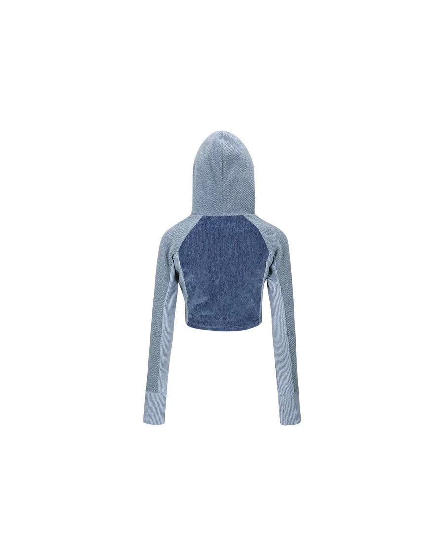 VELOUR WRINKLE TIGHT HOODIE